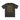 Black t-shirt with gold graphic design on the back against a white background