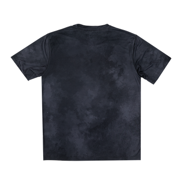Black tie-dye t-shirt on a white background