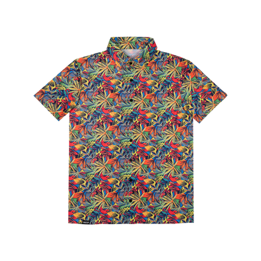 Colorful patterned shirt on a white background