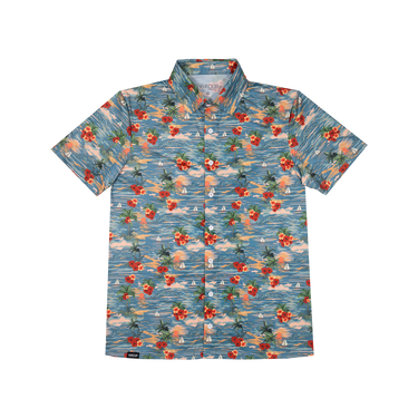 Floral patterned shirt on a white background