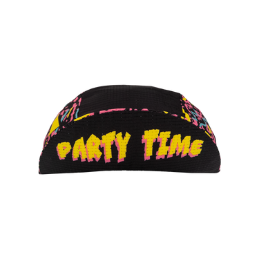 Black headband with colorful 'PARTY TIME' text on a white background
