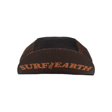 Black and brown headband with 'Surf the Earth' text on a white background