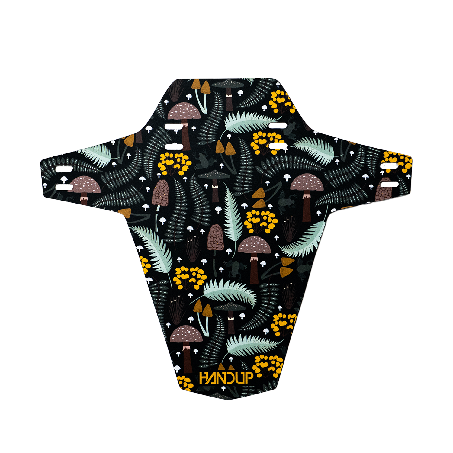 fern and mushroom pattern on a mudguard