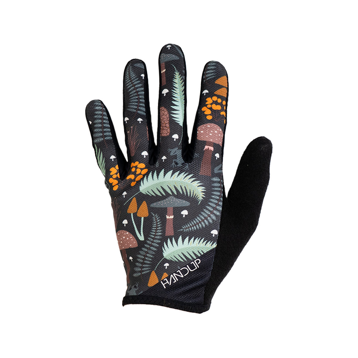 cycling glove with forest pattern