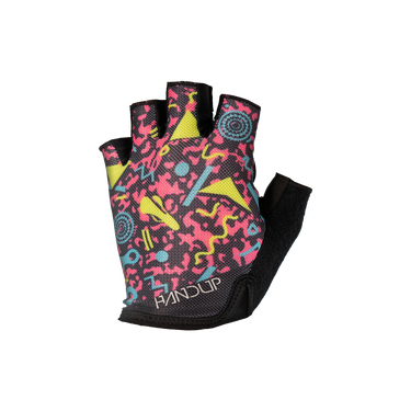 Gloves with colorful abstract pattern on a white background