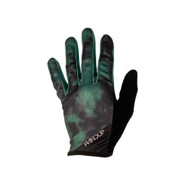 Black and green glove with 'Handup' branding on a white background