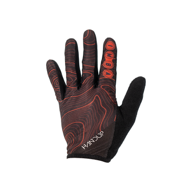 Black and red glove with 'Handup' branding on a white background
