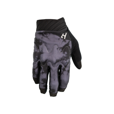 Black and gray glove with a brand logo on a white background