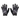 Black glove with white 'Handup' branding and checkered detail on a white background