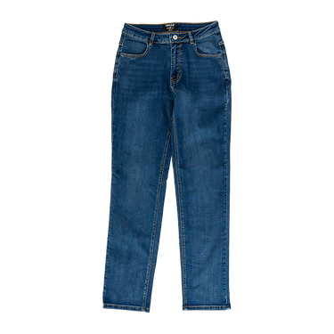 mid wash blue jeans