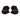 Black gloves with red 'Party Time' text on a white background