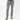 person wearing grey jeans and black sneakers on a white background