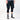 person wearing black cycling shorts and black knee pads and black & white socks