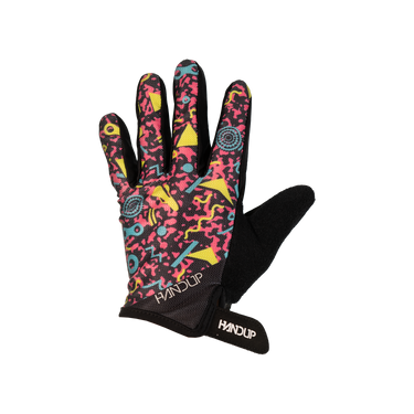 Colorful glove with abstract pattern on a white background