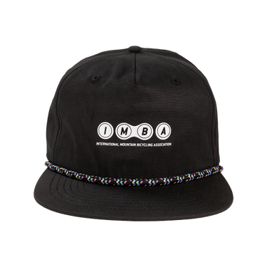 Black cap with IMBA logo on a white background