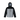 Two-tone black and gray jacket with a hood on a white background