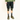 a man wearing a green long sleeve shirt, black mountain bike shorts, knee pads and mountain bike shoes on a white background