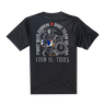 black tech tee with Pabst bike design