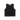 Black tank top with white logo on a white background