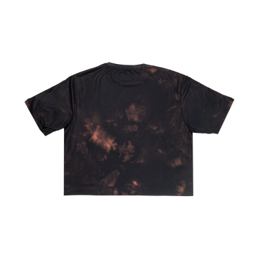 Black tie-dye t-shirt on a white background