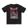 Black t-shirt with a skeleton riding a mountain bike graphic and 'HANDUP' text on a white background