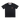Black t-shirt with a logo on a white background