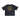 Black t-shirt with gold graphic and text on a white background