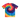 Multicolored tie-dye t-shirt on a white background