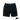 Black shorts with a brand logo on a white background
