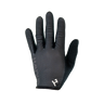 Black glove with a brand logo on a white background