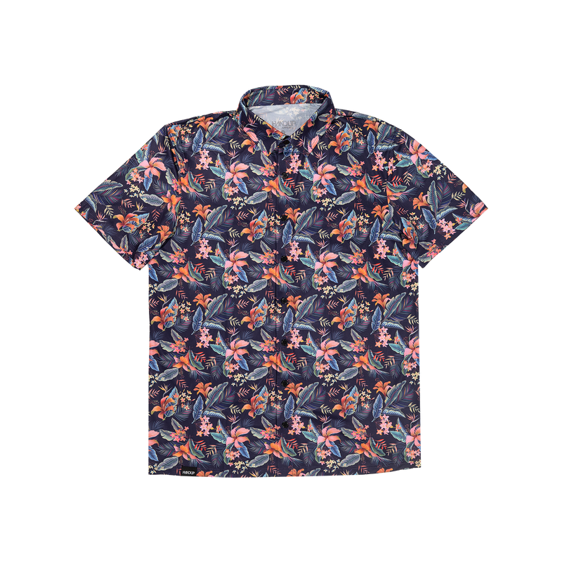 Floral patterned shirt on a white background