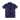 Back view of a dark blue shirt with pink and blue splatter pattern on a white background