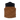 A sleeveless mock neck vest shown from the back, featuring a solid black upper yoke and a brown textured lower body, photographed flat on a white background.
