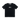 A black short-sleeve crewneck t-shirt with a stylized white 'HANDUP' graphic printed on the chest, displayed flat against a solid white background.