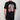 A man wearing a black t-shirt, viewed from the back. The shirt features a large graphic print of a skeleton riding a motorcycle, with the words 'HANDS FREE' in white above and red splatters below.