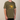 A man wearing an olive green t-shirt with a yellow graphic print on the chest that reads 'HANDUP HORSE POWER' with a horse illustration, photographed against a plain beige background.