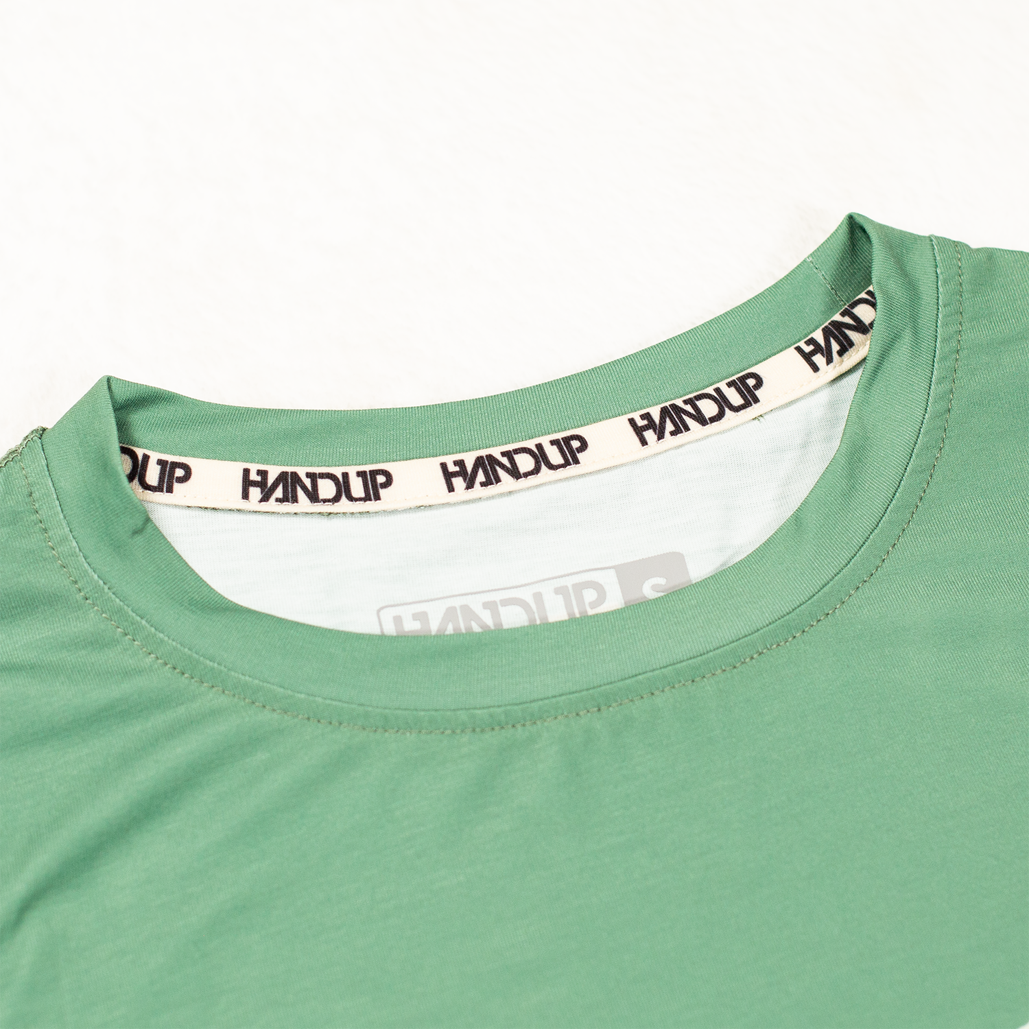 The Best Biking Tech Tee | Cropped Shuttle Me Sage Green | HANDUP The Best Biking Tech Tee | Cropped Shuttle Me Sage Green | HANDUP