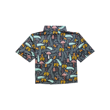 FlexGRID Button Up - Cropped Girls Pull Up Not Out Green Floral