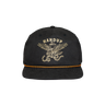 Black cap with gold 'Handup' logo on a white background