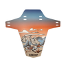Bicycle fender with desert landscape design and 'Handup' branding on a white background