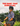 Person on a bike wearing a colorful shirt with text promoting Flexgrid button ups.