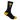 Black sock with a yellow mushroom design on a white background