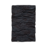 A black performance neck gaiter with a subtle tonal camouflage pattern, featuring the HANDUP brand logo near the top right and a white logo at the bottom left, shown flat on a white background.