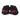 Black gloves with pink 'Party Time' text on a white background