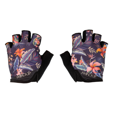 Pair of gloves with floral pattern on a white background
