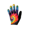 Tie-dye glove with a colorful design on a white background