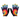 Pair of tie-dye gloves with black accents on a white background