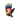 A single HANDUP brand glove featuring a vibrant rainbow tie-dye spiral pattern on the back of the hand, with black palms and wrist strap.