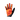 Orange and black glove with a flame pattern on a white background