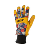 Glove with floral pattern and yellow accents on a white background